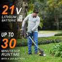 Electric Weed Wacker 21V String Trimmer with 2 Li-ion Battery 1 Charger and 16 Cutting Blades Weed Wacker for Lawn Yard Garden Bush Trimming & Pruning (Black)