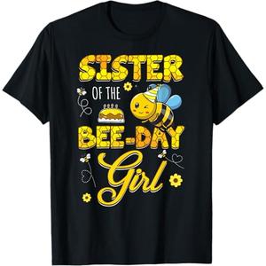Sister Of The Bee-Day Girl Hive Birthday Party Matching T-Shirt XXL