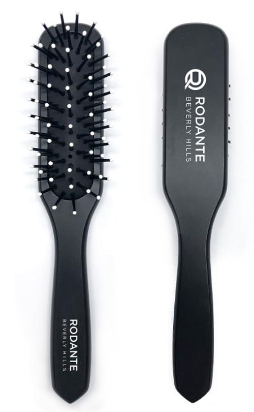 Wooden Hair Styling Hairbrush | Scalp Massage Hair Brush for Hair Detangling, Men Travel Gym Hair Brush Black Color