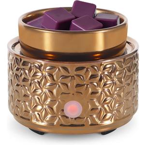 copinpin Electric Wax Melt Warmer 4in1 Candle Warmer for Scented Wax Melter Cute Ceramic Fragrance Wax Burner for Home Office Bedroom Deco Gift for Women Gold