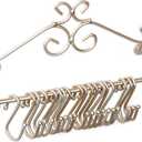 MyGift Jewelry Organizer - Wall Mounted Brass Metal Scrollwork Design Necklace Holder Jewelry Display Storage Rack with 20 Hanging S-Hooks