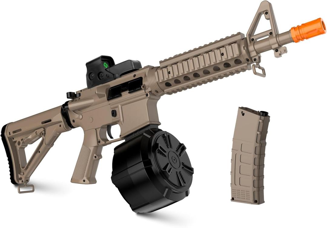 Gel Toy 280+ FPS,Automatic 100+ Ft Range Full Size Gel Toys 1500+ Capacity Drum, Outdoor Games for Ages 14 Years Old and up and Adults Halloween Christmas,Sandy