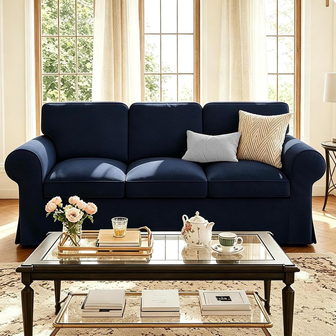 Ektorp 3 Seat Sofa Cover Slipcover Replacement Made for IKEA Ektorp 3 Seat Sofa Cover, Couch Cover Not Include The Sofa Body,Blue