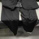 Mens Slim Fit 2 Piece Suit Two Button Notched Lapel Solid Suit Jacket Pants Set Tuxedo for Prom (Black), Size: XS