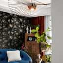 6 x Dimoon 78.7"x16.1" Floral Peel and Stick Wallpaper Black and White Wallpaper Thicken Bird Contact Paper Delicate Waterproof Golden Leaf Self Adhesive Removable Wall Paper Shelf Liner Decal Vinyl Roll