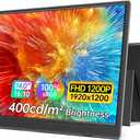 MNN Portable Monitor 14 inch FHD 1920 * 1200P USB C HDMI Ultra-Slim IPS Travel Display w/Speakers, HDR Plug&Play, External Monitor for Laptop PC, Phone,Mac(400cd/m Brightness)