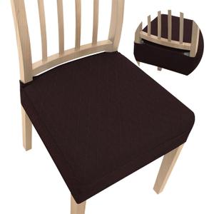 Dining Chair Covers,Seat Covers for Dining Room Chairs Set of 6,Stretch Jacquard Kitchen Chair Covers,Removable Washble Dining Room Chair Seat Cover,Chair Slipcovers Protector (Coffee,With Zipper)
