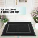 OLANLY Front Door Mat Indoor Outdoor Entrance, Waterproof All-Season, All-Weather Doormat, Sturdy Natural Rubber, Fade Resistant, Low Profile, Easy Clean Patio Porch Entryway Mat, 35x23, Black