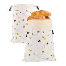 Removable Beeswax Bread Bags for Sourdough & Homemade Bread - Detachable Liner for Easy Cleaning & Drying | 2 Pack XL Reusable | Eco Cotton/Linen Storage