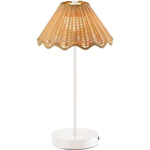 Adesso Cordless Table Lamp with 3-Level Touch Dimmer & Built-in Rechargeable Battery  15" Tall Touch Lamp, White Finish