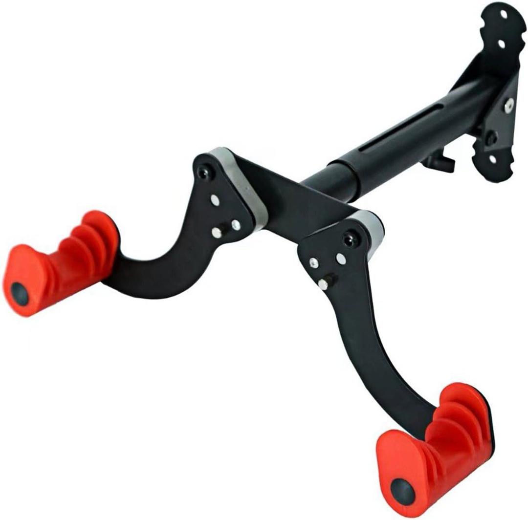 cdar Bike Wall Mount Metal Horizontal Bike Wall Hanger Space Saving Home Garage Apartment Mountain Road Bicycle Bike Wall Storage Rack (Black & Red)