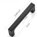 Ravinte Square Cabinet Handles 10 Pack, Solid Kitchen Cabinet Pulls Drawer Pulls Kitchen Cabinet Hardware Flat Handles, 3 Inch, Matte Black