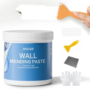 Drywall Repair Kit - Wall Patch & Spackle Paste with Scraper - Quick & Easy Wall Mending Solution - White Repair Putty (32oz/1KG)
