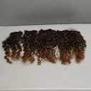 Flufymooz 4PC Clip in Hair Extensions, 14 Inch 100 Pure Protein Silk Short Hairpiece Deep Curly Wavy Hair Extensions Clip in Natural Soft Hairpiece for Women-Dark Almond brown with copper