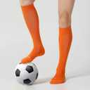 CS CELERSPORT 2/3 Pack Soccer Softball Baseball Socks for Youth Kids Adult Multi-Sport Compression Knee High Socks (Orange, L)
