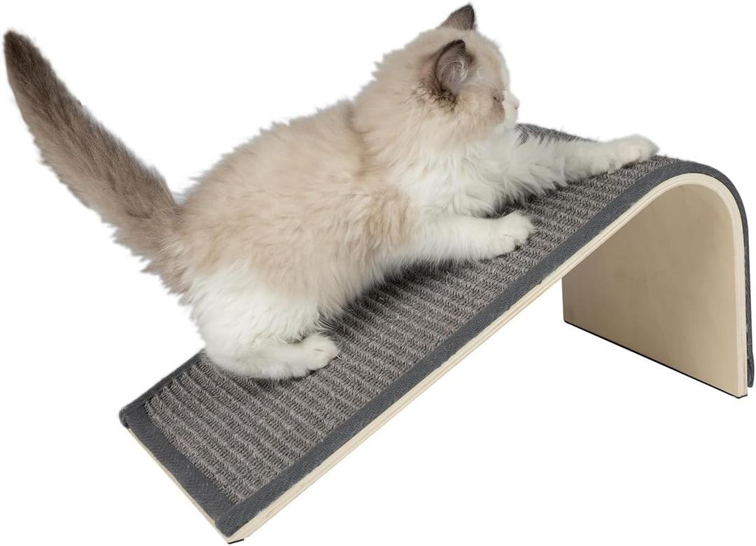 Best Pet Supplies Catify Cat Scratcher, Fun Interactive Scratchers, Posts, Poles, Claw Safe, Furniture Saver Indoor Play Support Natural Cat Behaviors Heavy Duty - Ramp (Gray) (15"L x 9"W x 6.7"H)