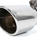 KHK 2" to 3" Exhaust Tip - 6" Long Diesel Exhaust Tips,2" Inlet 3" Outlet Stainless Steel Bolt-On Angle Cut Truck Tailtip, Universal Fit for Trucks & Cars -Polished