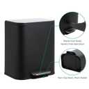 Takywep Kitchen Trash Can, 20L/5.3 Gal Stainless Steel Pedal Garbage Can with Soft Close Lid & Removable Inner Bucket, Rectangular Waste Bin Wastebasket for Kitchen Office Bedroom Bathroom, Black