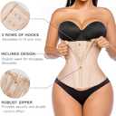 YIANNA Waist Trainer for Women Latex Underbust Tummy Control Waist Cincher Corset Hourglass Body Shaper Zipper and Hooks (Pink, L)