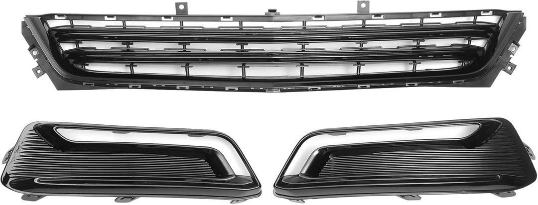 X AUTOHAUX No.23455348 Front Lower Hood Bumper Grille Grill Fog Light Grille Cover for Chevrolet Impala 14-20 Front Lower Bumper Kidney Grille Grill Black 1 Set
