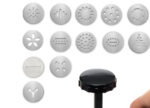Stainless Steel Cookies Press, Cookies Press for Baking 13 Cookie Discs and 8 Piping Tips for DIY cake Maker Decorating Baking Supplies