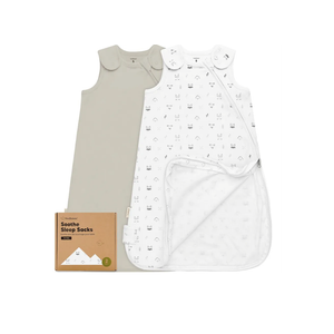 2-Pack Organic Baby Sleep Sacks, 100% Cotton - Soft & Breathable 0.5TOG Baby Wearable Blanket, Toddler Sleeping Sack 0-6 months, Easy to Wear Transitional Swaddles for Newborns, Infants (Nordic, S)