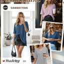 Huukeay 3 Pack Oversized Shirts for Women V Neck Workout T Shirt Casual Side Split Tee Short Sleeve Loose Tops Tunic Tops (XL)