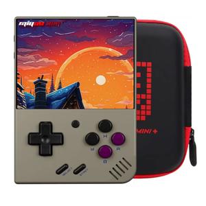 Gift for Men Women, Miyoo Mini Plus with Portable Case Retro Emulator Handheld Game Console with WiFi & RTC, Christmas Stocking Stuffers for Men, Mens Gifts for Dad,Husband, 3000+Classes Game, Gray