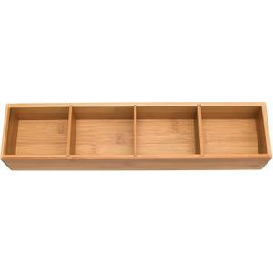 Lipper International Bamboo Drawer Organizer with 3 Removable Dividers, Brown