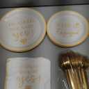 96Pcs Happy Engagement Party Supplies Engagement Paper Plates Napkins She Said Yes Party Tableware Set She Said Yes Disposable Dinnerware for Wedding Birthday Party Bridal Shower Decoration Serve 24