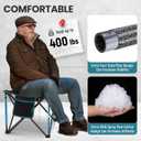 FUNDANGO Folding Camping Stool, 18.1 Inch Oversized Foot Stools 400 Lbs Heavy Duty Portable Padded Seat Anti-Slip Foots & Carry Bag for Fishing Outdoor Lawn Travel (Black)