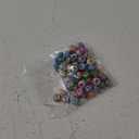 Beadthoven 100pcs Large Hole European Beads Watercolor Colorful Resin Rondelle Beads Charms with Silver Brass Cores European Charm fit Bracelet Necklace DIY Pens Jewelry Making Macrame Hair Braids