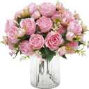 MARTINE MALL 8 Packs Peonies Artificial Flowers, Light Pink Artificial Peonies, Silk Peonies Flowers Fake Peonies Artificial Flowers Peonies Bouquet for Centerpiece Table Wedding Party Home Decor