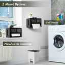 DRASTAR Trash Bag Dispenser, Large Wooden Trash Bag Holder Wall Mount, Black Roll Holder for for 13-gallon Plastic Garbage Bags Dispenser Countertop, Under Kitchen Sink Organization