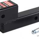 864121 Trailer Hitch Riser With 2.25 Inch Rise/Drop for 2 Inch Receiver Extension, Solid Shank, Pin Kit Included