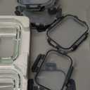 HOMBERKING 24pc Borosilicate Glass Food Storage Containers with Snap Locking Lids, Glass Meal Prep Containers, Airtight Lunch Boxes, Oven, Freezer and Dishwasher Safe, BPA Free, Kitchen Storage Set (Grey)