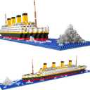 Titanic Model Ship Micro Mini Building Blocks Set,1860 Pieces Big 3D Ship Block Set DIY Bricks Toys Gift for Adults and Kids Age 14+ (titanc)