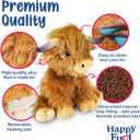 Happy Fuel Highland Cow Microwavable Stuffed Animal 1.5 lb Unscented Heating Pad Plush, Soft Cozy Cute Cow for Relaxation and Comfort, Toy Gift for Women, Girls, Adults & Kids