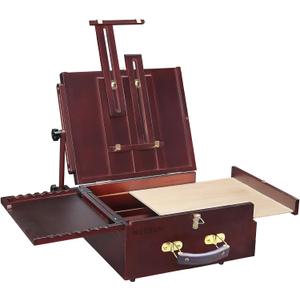 MEEDEN Pochade Box - Portable Tabletop Easel for Outdoor Painting, Walnut