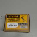 VIVIDA 1-3/8" x 1-3/8" Fence Gate Latch, Chain Link Fence Gate Fork Latch with Padlock Hole, Black Powder Coated, Bolts & Nuts Included, 2 PCS
