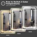 Amorho LED Bathroom Mirror 40''x 36'' with Front Light and Backlit, Stepless Dimmable Wall Mirrors with Anti-Fog, Shatter-Proof, Memory, 3 Colors, Double LED Vanity Mirror (Horizontal/Vertical)