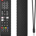Hi Color Silicone Cover for Samsung TV Remote BN59-01315J, BN59-01315A, BN59-01199F - Soft, Durable, Anti-Slip & Shockproof Protective Case with Lanyard for Samsung Smart TV Remote Control (Black)