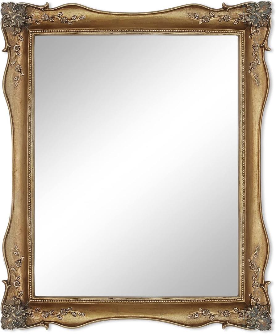 Makeup Mirror for Wall and Desk, Framed Mirror for Home Decor, Bronze Tone Finish