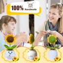 Positive Handmade Sunflower Crochet Doll - with Card Deserve All The Good Thing - Emotional Support Gifts for Teacher,Coworker,Best Friend,Mom,Dad,Sister - Birthday, for Women,Men