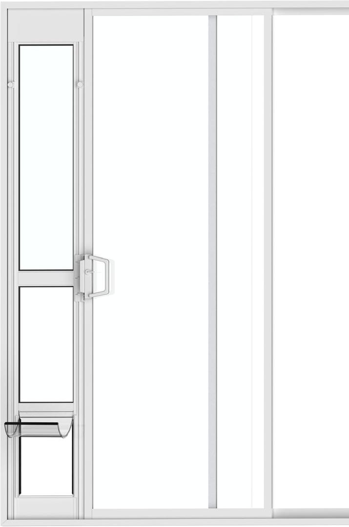 Hakuna Pets White Glass Patio Pet Door for Sliding Doors, Medium | Adjustable Height 77.2 83.5, Damage-Free or Permanent Install, Locking Panel Included