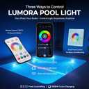 LUMORA 50W LED Pool Light for 10" Wet Niche - 120VAC, 100ft Cord, Smart Control (App/Remote/Wall Panel), Dimmable RGB Color-Changing Underwater Light (10 inch 100ft)