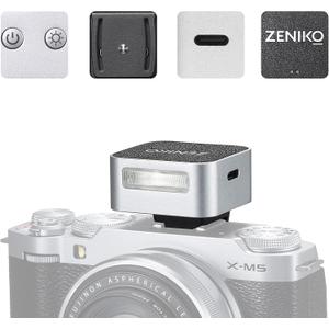 ZF04 Lightweight On-Camera Flash,Mini Flash Speedlite, CCT 6500K200K,372 Full-Power Flash Light with Universal Hot Shoe Mount Fit for Canon, Nikon, Sony, Fuji,Leica Cameras (Silver)