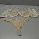 changlizi Lingerie for Women Lace Strappy Bra and Panty Sets 2 Pieces Sexy Underwear Underwire Lingerie Set (Nude, 40C)
