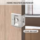 HOME MASTER HARDWARE Privacy Pocket Door Lock Hardware with Pull Replace Old Sliding Door Locks/Solid Brass Pocket Door Privacy Lock 2-3/4x2-1/2, for 1-3/8 Thickness Door, Brushed Nickel -2 Pack