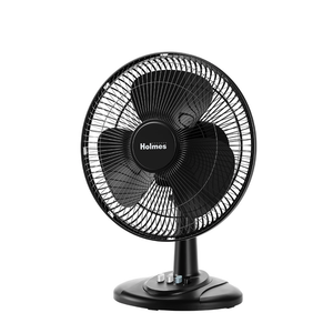 HOLMES 12" Table Fan, 75° Oscillation, 3 Speeds, 15° Adjustable Head Tilt, Ideal for Home, Bedroom or Office, Black